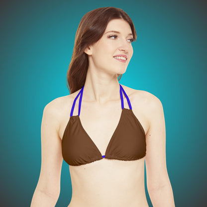 Summer Brown Strappy Bikini Set By HappyBuyVillage