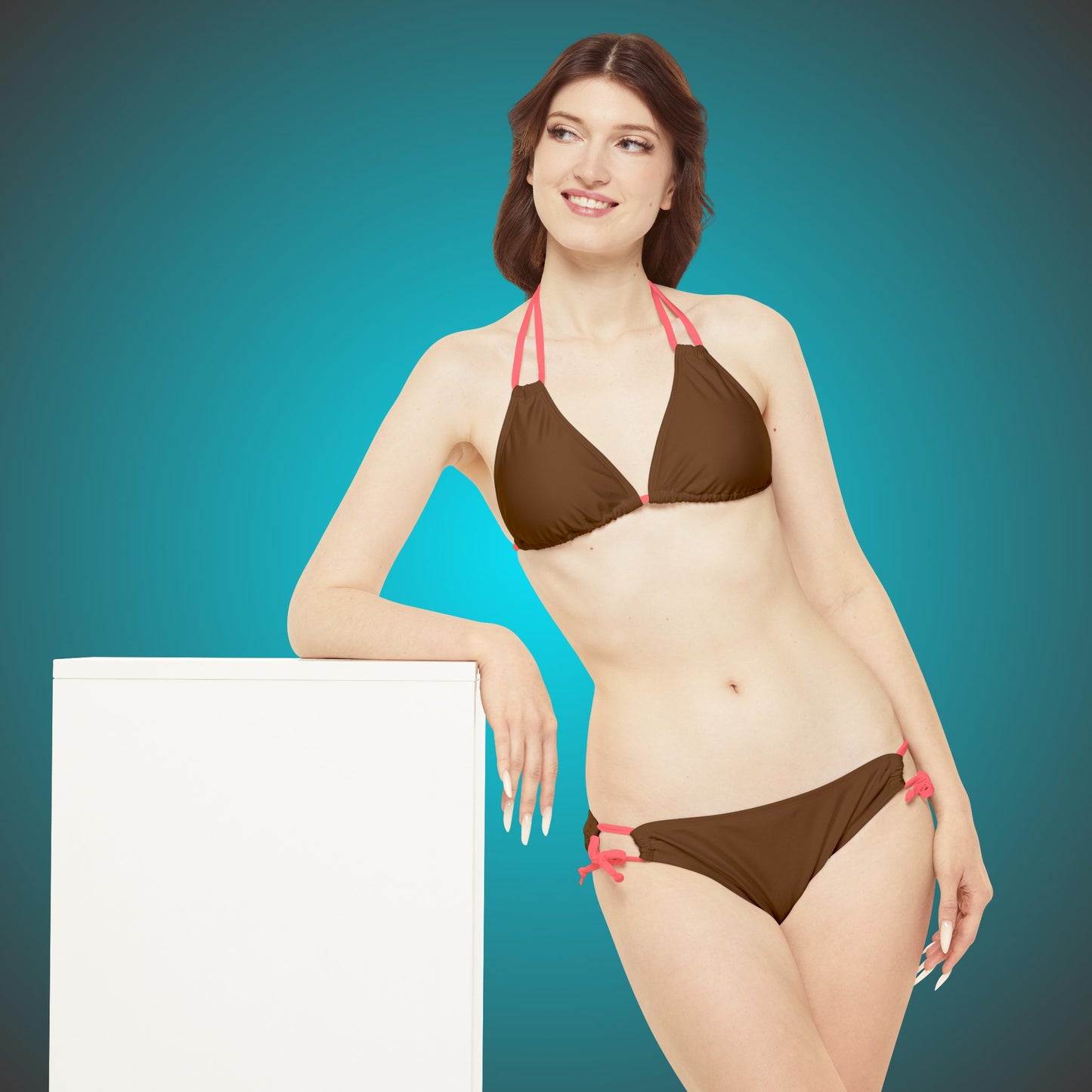 Summer Brown Strappy Bikini Set By HappyBuyVillage