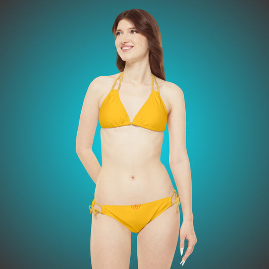 Summer Exclusive Yellow Strappy Bikini Set  By HappyBuyVillage