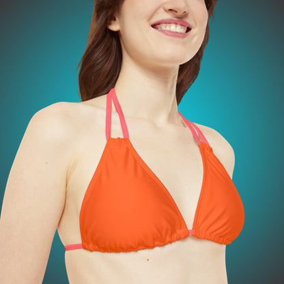 Orange Strappy Bikini Set By HappyBuyVillage