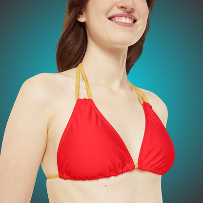 Summer Exclusive  Red Strappy Bikini Set By HappyBuyVillage