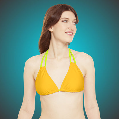 Summer Exclusive Yellow Strappy Bikini Set  By HappyBuyVillage