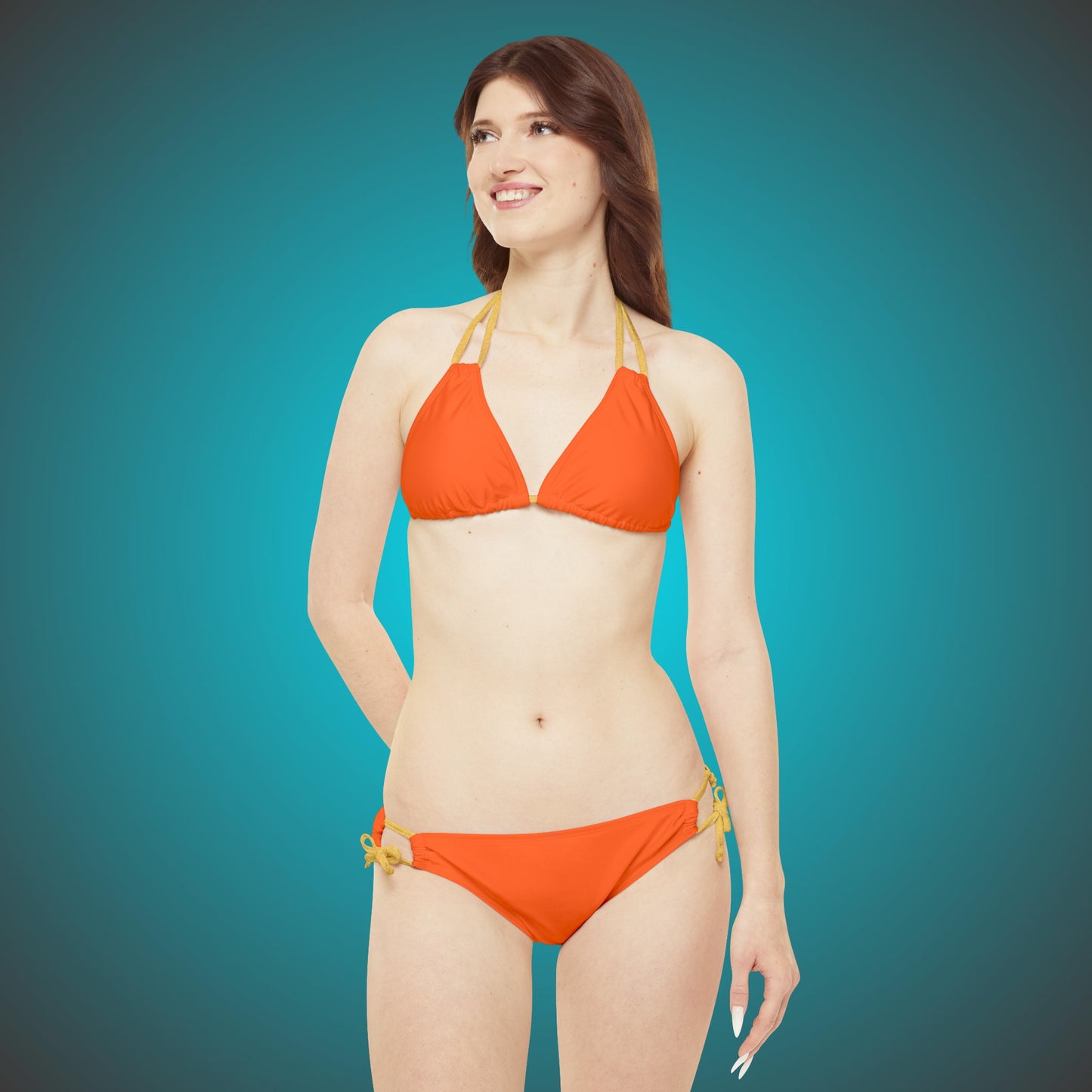 Orange Strappy Bikini Set By HappyBuyVillage